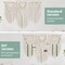 Large Handmade Boho Macramé Wall Hanging – 43" x 32" Woven Tapestry with Wooden Beads & Rod, Includes 3-Color Beads, Clips & Green Cotton Rope, Perfect Wall Art Decor for Living Room, Bedroom, or Wedding
